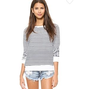 Wildfox Gray Striped Baggy Beach Sweatshirt